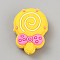 PVC Plastic Beads, Lollipop, Yellow, 28.5x21.5x9mm, Hole: 3mm