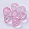 Transparent Acrylic Beads, Faceted, Round, Pink, 21.5x21mm, Hole: 3.5mm, about 80pcs/500g