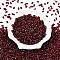 Picasso Spray Painted Glass Seed Beads, Peanut, Brown, 6x4x3mm, Hole: 1.2mm, about 4000pcs/pound