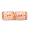 Electroplate Glass Beads, Column with Giraffe Pattern, Light Salmon, 11.5~12x8~8.5mm, Hole: 1.2~1.4mm