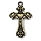 Alloy Pendants, with Enamel, Cross Charm, Antique Bronze, 50x30x4.5mm, Hole: 3mm