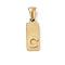 304 Stainless Steel Pendants, Golden, Rectangle with Letter Charm, Letter C, 17.5x6.5x3mm, Hole: 3x6mm
