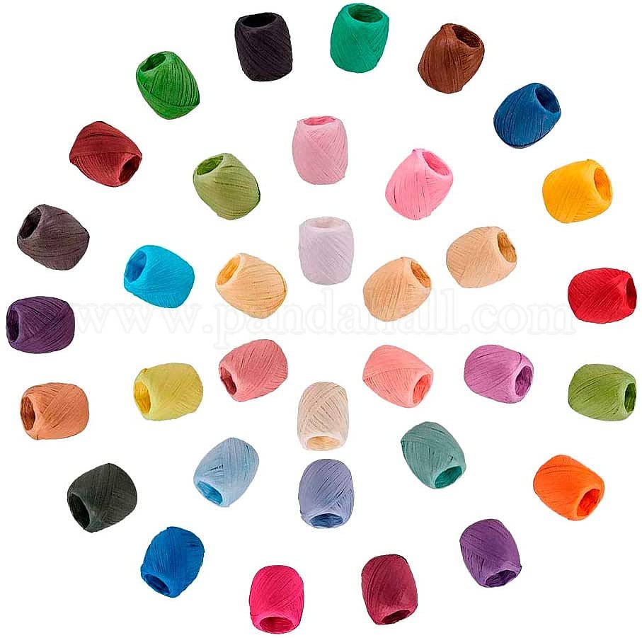 Shop JEWELEADER 34 Rolls 1860 Yards Colored Raffia Paper Ribbon 1/4 inch Width Craft Wrapping