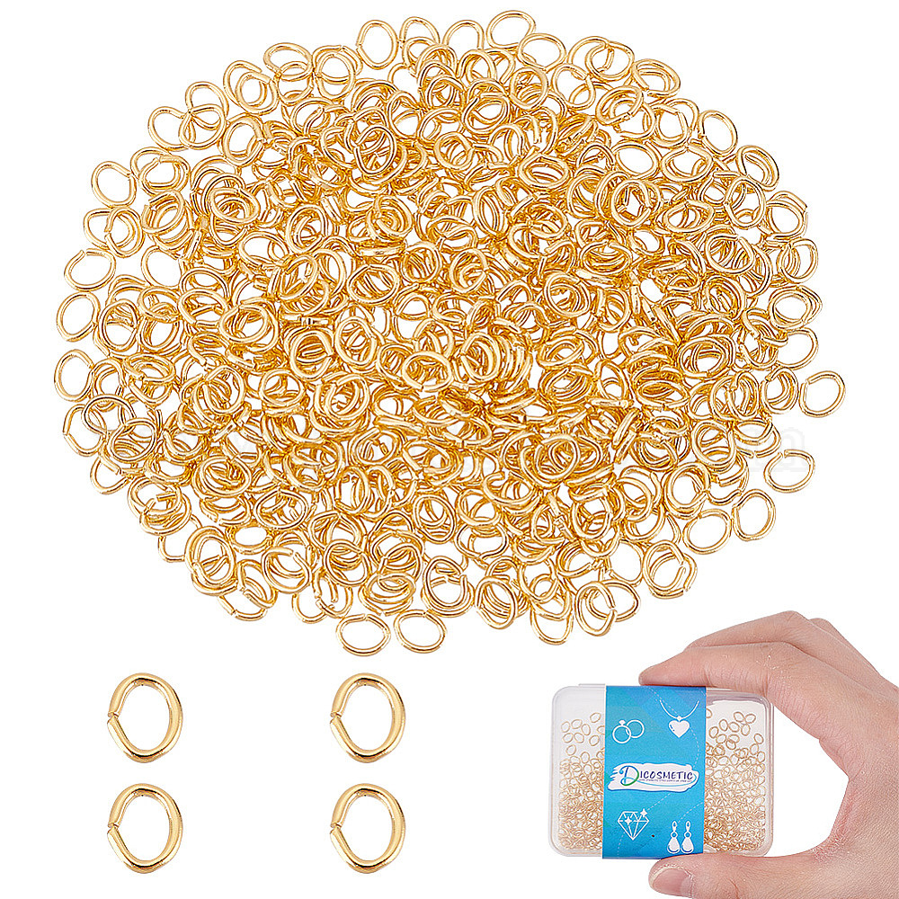 Shop DICOSMETIC 500Pcs Golden Oval Connector Ring Oval Split Ring Chainmail Link Connector Close