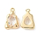 Brass Micro Pave Clear Cubic Zirconia Charms KK-L208-09G-A-1