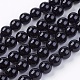 Natürlicher schwarzer Onyx runde Perlenstränge X-G-L087-10mm-01-1