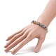Bracelets à maillons enveloppés de verre avec chaînes gourmettes torsadées en aluminium pour femmes BJEW-TA00112-4