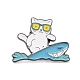 Katze Surfen Emaille-Pin JEWB-I015-15GU-1
