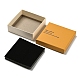 厚紙ジュエリーセットボックス  ネックレス包装用のワードプリントジュエリー収納ケース  正方形  オレンジ  9.1x9.1cm  86x86mm内径 CON-D014-04C-2