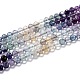Chapelets de perles en fluorite naturel, dégradé de couleur, facette, ronde, 4mm, Trou: 0.6mm, Environ 110 pcs/chapelet, 15.35 pouce (39 cm)