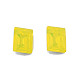 K9ガラスラインストーンカボション  尖ったバック＆バックメッキ  多面カット  長方形  黄水晶  8x6x3mm MRMJ-N029-18-01-5