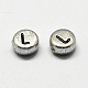 Perles de lettre à trou horizontal en acrylique plaqué PACR-Q099-M03-2