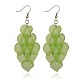 Acrylique vert boucles d'oreilles chandelier en couches X-EJEW-JE00668-04-1