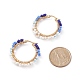 6шт 3 цветные стеклянные плетеные серьги-кольца с цветком EJEW-TA00118-5