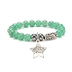 Gemstone & Synthetic Hematite Stretch Bracelet with Star Charm BJEW-JB07714-2
