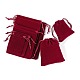5スタイルの長方形のベルベットポーチ  キャンディーギフトバッグクリスマスパーティー結婚式好意バッグ  暗赤色  40個/袋 TP-LS0001-01D-4