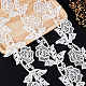 GORGECRAFT 5 Yards Lace Applique Trim 3.2 Inch White Flower Embroidery Lace Edge Trimmings Floral Embroidered Applique Ribbon for DIY Sewing Crafts Wedding Bridal Dress Embellishment Party Decoration SRIB-GF0001-21B-4