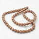 Chapelets de perles rondes en jade de Mashan naturelle G-D263-4mm-XS27-3