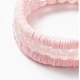 3 Uds 3 estilo cuarzo rosa natural y acrílico palabra amor pulseras elásticas con cuentas conjunto con dijes de corazón de esmalte de aleación BJEW-JB08924-02-5