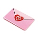 バレンタインデーをテーマにした不透明アクリルパーツ  ピンク  封筒  27x40.5x1.5mm  穴：1.8mm SACR-F011-03D-2