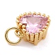 Real 18K Gold Plated Brass Inlaid Cubic Zirconia Charms ZIRC-L100-074G-08-4