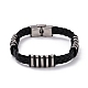 Bracelet cordon tressé en silicone pour homme BJEW-M206-01P-1