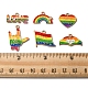 24 Uds 6 estilos colgantes de esmalte de aleación de color arcoíris ENAM-FS0001-52-6