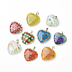 Ciondoli di vetro fatti a mano millefiori del cuore LAMP-F004-30-1