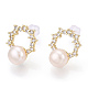 Boucles d'oreilles en perles naturelles PEAR-N020-06P-3