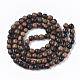 Fili di perline di legno di ebano naturale e non colorato WOOD-T024-033-2