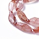 Brins de perles de quartz hématoïde naturel G-L492-14-2