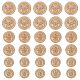 GORGECRAFT 30PCS 3 Sizes Gold Round Metal Buttons Vintage Crown Wheat Badge Blazer Button Set Antique 15mm 17mm 20mm Alloy Enamel Shank Snaps Accessories for Sewing Clothes DIY Crafts Suits Jackets BUTT-GF0001-23KCG-1