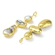 Grandi pendenti in ottone placcato a cremagliera con perla keshi naturale KK-K348-15G-2