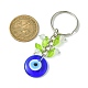 Porte-clés rond plat avec pendentif en lampe mauvais œil KEYC-JKC00647-2