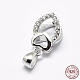 Rhodium Plated 925 Sterling Silver Micro Pave Cubic Zirconia Pendant Bails STER-E053-14P-1