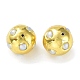 Perlas de latón enchapadas en estante con perla keshi natural barroca KK-K348-13G-2