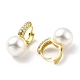 Orecchini a cerchio pendenti con perle di plastica e zirconi chiari EJEW-A070-08G-2
