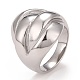 304 Stainless Steel Textured Chunky Finger Ring for Men Women RJEW-B040-03P-1
