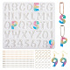 Pandahall 1 Stück Buchstaben- und Zahlenverbinder-Charm-Silikonformen DIY-TA0005-09-1