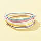 30 pièce de bracelets à cordon tressé en polyester ciré réglables en 5 couleurs BJEW-FZ00016-7