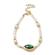 Bracelet à maillons ovales en coquillage paua naturel avec perles BJEW-C051-37G-1