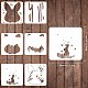 PET Hollow Out Drawing Painting Stencils Sets DIY-WH0172-359-2