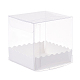 折り畳み式透明PVCボックス  紙台座付き  透明  ボックス：16個/セット  台座：16個/セット CON-BC0006-42B-1