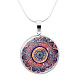 Collar con colgante de cúpula de flor de mandala de vidrio MAND-PW0001-02J-1