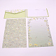 紙の封筒とレターペーパー  花柄  長方形  薄緑  8.7~21x14.3~16.5x0.01~0.03cm  9個/セット DIY-WH0204-24C-2