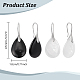 ANATTASOUL 2 Pairs 2 Style Natural Quartz Crystal & Black Agate Teardrop Dangle Earrings with Brass Pins for Women EJEW-AN0004-41-2