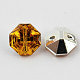 2-Hoyo botones de octágono de acrílico Diamante de imitación de Taiwán BUTT-F016-10mm-07-2