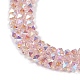 Chapelets de perles en verre électroplaqué&nbsp;GLAA-Q105-02C-3