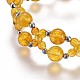 Natural Citrine Beads Multi-strand Bracelets BJEW-JB04193-01-2