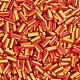 Abalorios de corneta de vidrio con semillas de dos tonos de colores opacos SEED-T006-02A-05-3